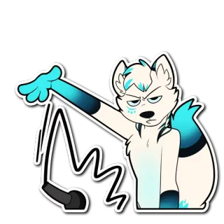 🎤 04d504e8 Furry, Lobo, Enojado, Dibujo animado telegram sticker