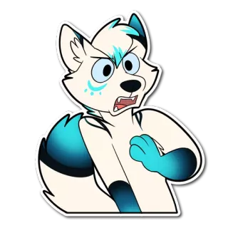☹ 07d807d0 furry, enojado, zorro, dibujos animados, animal, antropomórfico telegram sticker