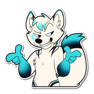 😬 11192d07 Furry, Anthro, Animal, Dibujo animado, Personaje, Señalando telegram sticker