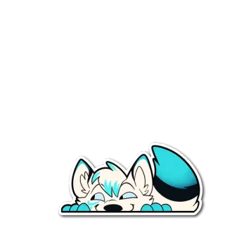 👀 3eaf0c60 mono, peludo, zorro, dibujos animados, animal telegram sticker