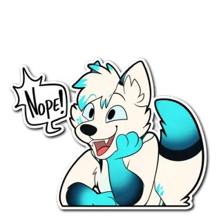 ❌ ad1ee409 Nope! zorro, furry, animal, dibujos animados, lindo telegram sticker