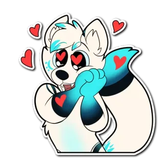 😍 e7130bfa amor, lindo, animal, peludo, corazón telegram sticker