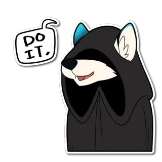 😈 ed126d0c DO IT. perro, capucha, ánimo, motivación, hazlo telegram sticker