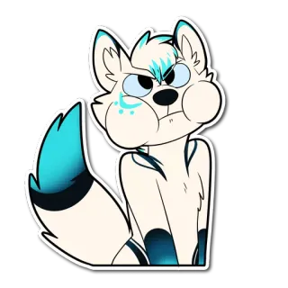 😠 fa942d0e Furry, Zorro, Dibujos animados, Enojado, Animal telegram sticker