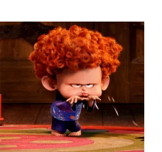 😒 3afe01cf Dennis Loughran Hotel Transylvania cartone animato, ragazzo, capelli rossi, Dennis Loughran, Hotel Transylvania telegram sticker