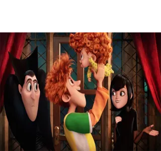 😍 d10930cd Dracula, Mavis, Jonathan Hotel Transylvania Cartone animato, Vampiro, Famiglia, Animazione, Mostro, Hotel Transylvania telegram sticker