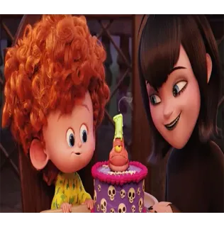 🎂 d94fa384 Dennis Loughran Hotel Transylvania cartone animato, torta, compleanno, mostro, vampiro telegram sticker