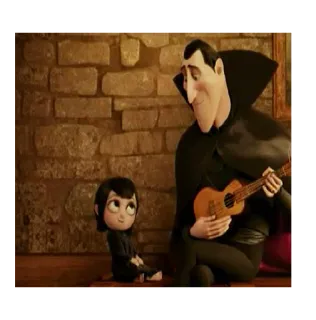 🎸 dd25c85c Mavis Hotel Transylvania cartone animato, animazione, vampiro, Hotel Transylvania, Mavis, padre, figlia, musica telegram sticker
