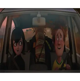 🚗 ed33bd9e Mavis Dracula Hotel Transylvania cartone animato, animato, auto, guida, Mavis Dracula, Hotel Transylvania telegram sticker