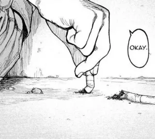 🌟 1c2675c9 OKAY. 香烟, 吸烟, 手, 漫画, 好的 telegram sticker