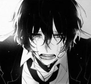 🌟 6625a8e9 动漫, 漫画, 哭泣, 悲伤, 情感, 眼泪, 肖像 telegram sticker