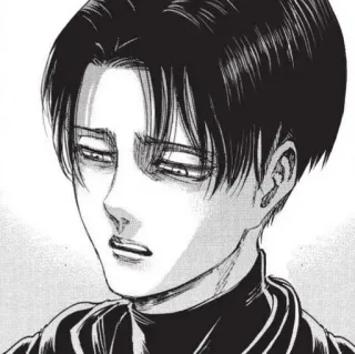 🌟 8e00bc4b Levi Ackerman Attack on Titan 动漫, 漫画, 进击的巨人, 利威尔, 利威尔·阿克曼, 角色, 单色 telegram sticker