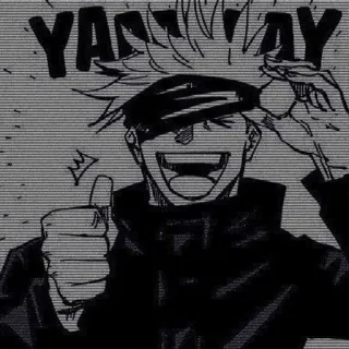 🌟 be90d392 Gojo Satoru Jujutsu Kaisen YAY 动漫, 漫画, 五条悟, 咒术回战, 角色, 点赞, 快乐 telegram sticker