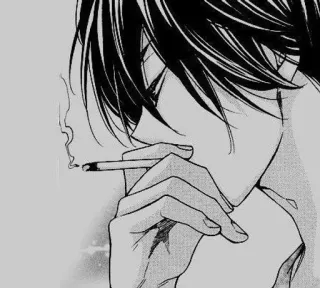 🌟 d48812e2 吸烟, 香烟, 漫画, 动漫, 绘画 telegram sticker