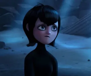 🕷 0211872a Mavis Dracula Hotel Transylvania Cartone animato, Vampiro, Triste, Ragazza, Animazione whatsapp sticker