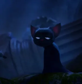 🕷 24fbdb3a gatto, cartone animato, animale, notte, scuro whatsapp sticker