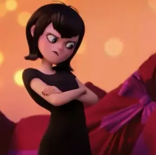 🕷 91af1922 Mavis Dracula Hotel Transylvania cartone animato, vampiro, ragazza, arrabbiata, Hotel Transylvania whatsapp sticker