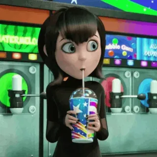 🕷 f445d8c4 Mavis Dracula Hotel Transylvania Cartone animato, Vampiro, Bevanda, Animato, Personaggio whatsapp sticker