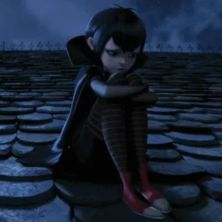 🕷 ff67d154 Mavis Dracula Hotel Transylvania vampiro, triste, cartone animato, Hotel Transylvania, Mavis whatsapp sticker