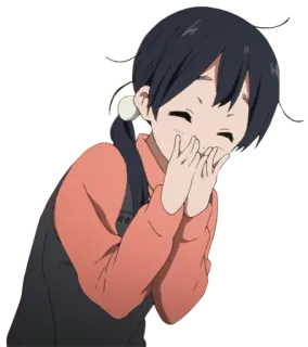 😂 050c53fe dziewczyna anime, szczęśliwy, śmiejący się, uroczy, anime telegram sticker