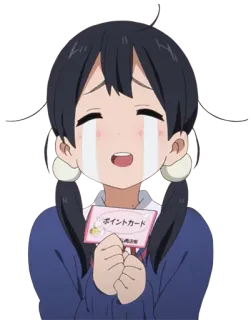 😭 08ad75f3 ポイントカード Anime, Dziewczyna, Płacz, Karta punktowa, Karta telegram sticker
