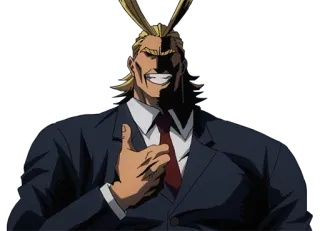 👌 76ba00e1 All Might My Hero Academia Anime, Bohater, Superbohater, My Hero Academia, All Might, Kciuk w górę telegram sticker