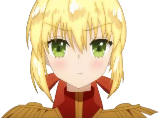 😒 7cdd38db anime, kreskówka, postać, blond włosy, kobieta, dziewczyna telegram sticker