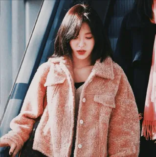 🇨🇷 f8e9d5af Frau, Mädchen, Porträt, Mode, Koreanisch, Mantel telegram sticker