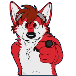 👈 669bfd5a Furry, Antropomorficzny, Lis, Kreskówka, Postać, Grafika cyfrowa telegram sticker