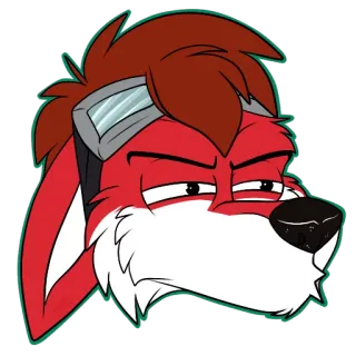 😶 73d971ba lis, kreskówka, okulary, czerwony, futrzasty, zwierzę, postać telegram sticker