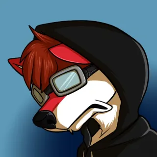 😔 acc7fb4c Furry, Anthro, Lis, Bluza z kapturem, Okulary, Awatar, Profil telegram sticker