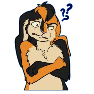 ❓ afb8a2d9 królik, kreskówka, zwierzę, pytanie, zmieszany, myślenie, kawaii telegram sticker