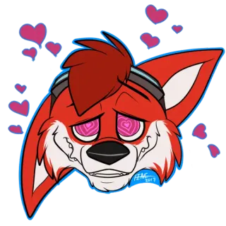 😍 e6f97d1b lis, kreskówka, miłość, serca, antropomorficzny, zwierzę, słodki, animowany telegram sticker