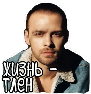 ☠️ 2090a952 Жизнь тлен 男性, ポートレート, ロシア人, 引用, 表情 telegram sticker