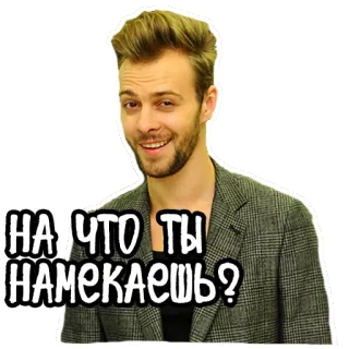 🙂 9effbf15 НА ЧТО ТЫ НАМЕКАЕШЬ? 男, ロシア人, 質問, カジュアル, ステッカー telegram sticker