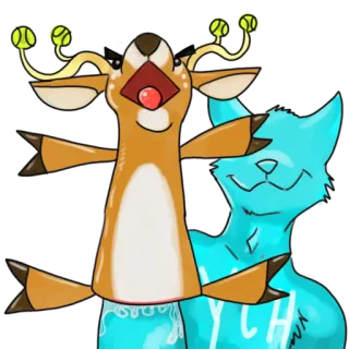 🥴 b8572eea RYCH กวาง, แมว, สัตว์, การ์ตูน, น่ารัก, ตลก telegram sticker