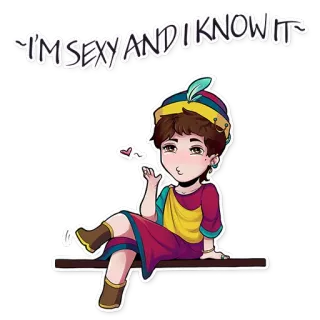 😘 fa1291c9 IM SEXY AND I KNOW IT セクシー, 可愛い, アニメ, ちび, ポーズ, セクシーな俺 telegram sticker