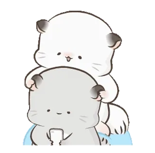 🥰 219c85ed chinchilla, imut, hewan, berbulu, kartun, stiker telegram sticker