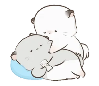 🥰 6f1727bc kucing, imut, kawaii, tidur, bantal, santai telegram sticker