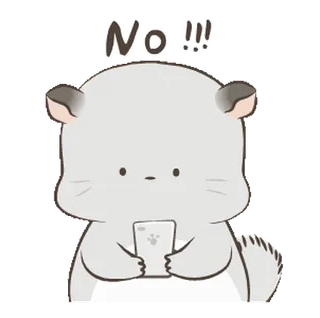 🙅 7bb46588 NO!!! chinchilla, imut, tidak, binatang telegram sticker
