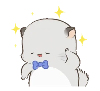 ✨ dd791633 imut, binatang, hamster, kawaii, berkilau, dasi kupu-kupu, bahagia, menggemaskan telegram sticker
