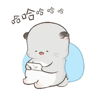 😂 f3e404cd 哈哈哈哈哈 Kartun, Lucu, Binatang, Chinchilla, Tersenyum, Bermain, Gaming telegram sticker