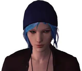 😠 012f7588 Chloe Price Life is Strange Chloe Price, Life is Strange, videogioco, personaggio, capelli blu whatsapp sticker