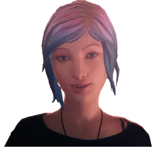 😊 1588ed64 Chloe Price Life is Strange videogioco, femmina, capelli blu, personaggio, gamer whatsapp sticker
