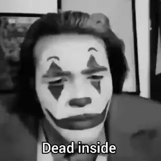 🖤 018be721 Joker Dead inside joker, morto por dentro, triste, palhaço, meme, pintura facial telegram sticker