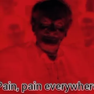 🖤 2bdab9f5 Pain, pain everywhere dor, sofrimento, tristeza, infeliz, miséria, vermelho telegram sticker