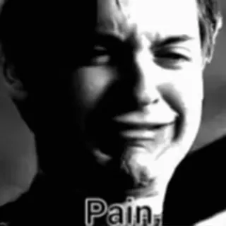 🖤 2e32c74a Pain. triste, dor, emoção, meme, preto e branco telegram sticker