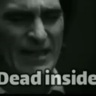 🖤 4cff74c4 Dead inside Meme, Emocional, Triste, Deprimido, Morto por dentro, Preto e branco telegram sticker