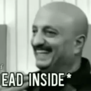 🖤 efa029e8 DEAD INSIDE morto por dentro, meme, emocional, triste, expressão, preto e branco telegram sticker