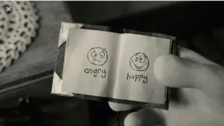 🤨 55c7d663 angry happy emocje, zły, szczęśliwy, rysunek, bazgroły, książka telegram sticker